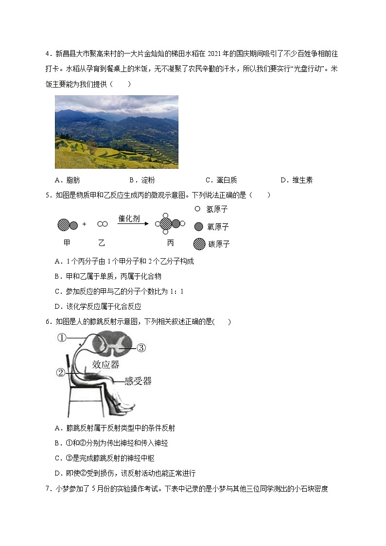 2022年浙江省中考科学模拟卷（温州专用）（六）（原卷版）第2页