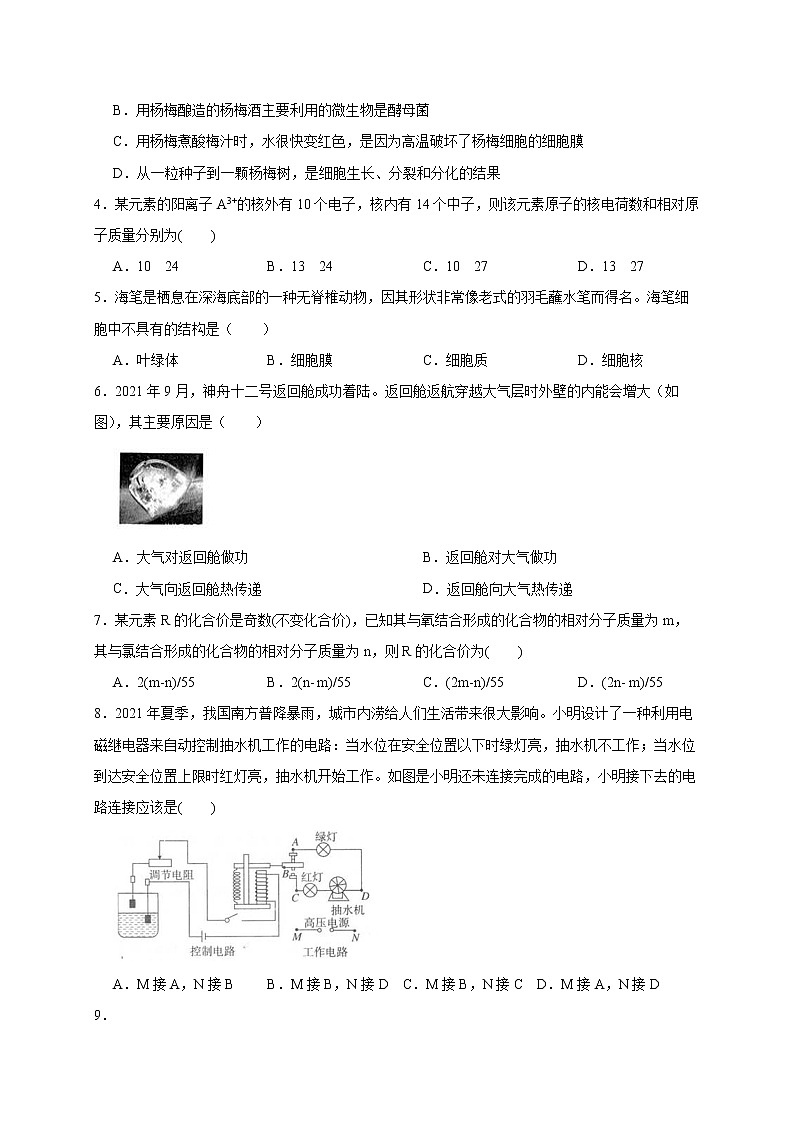 2022年浙江省中考科学模拟卷（宁波专用）（五）（原卷版）第2页
