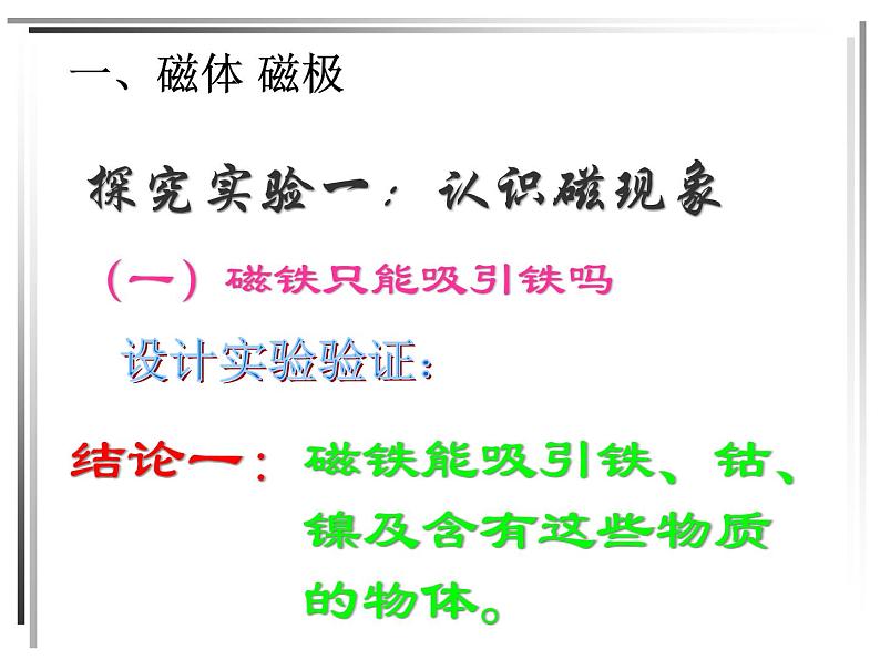 华师大版八年级下册科学 5.1磁现象 课件02