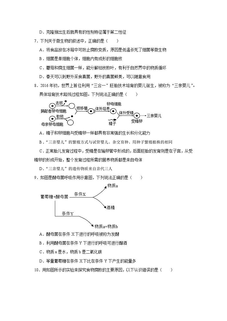 2022年浙江省中考科学专题训练 7生物技术第3页