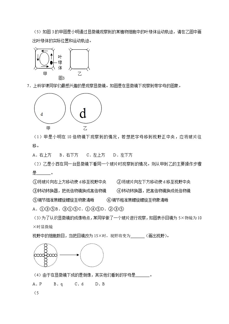 精练1 显微镜的使用问题（原卷版）第3页