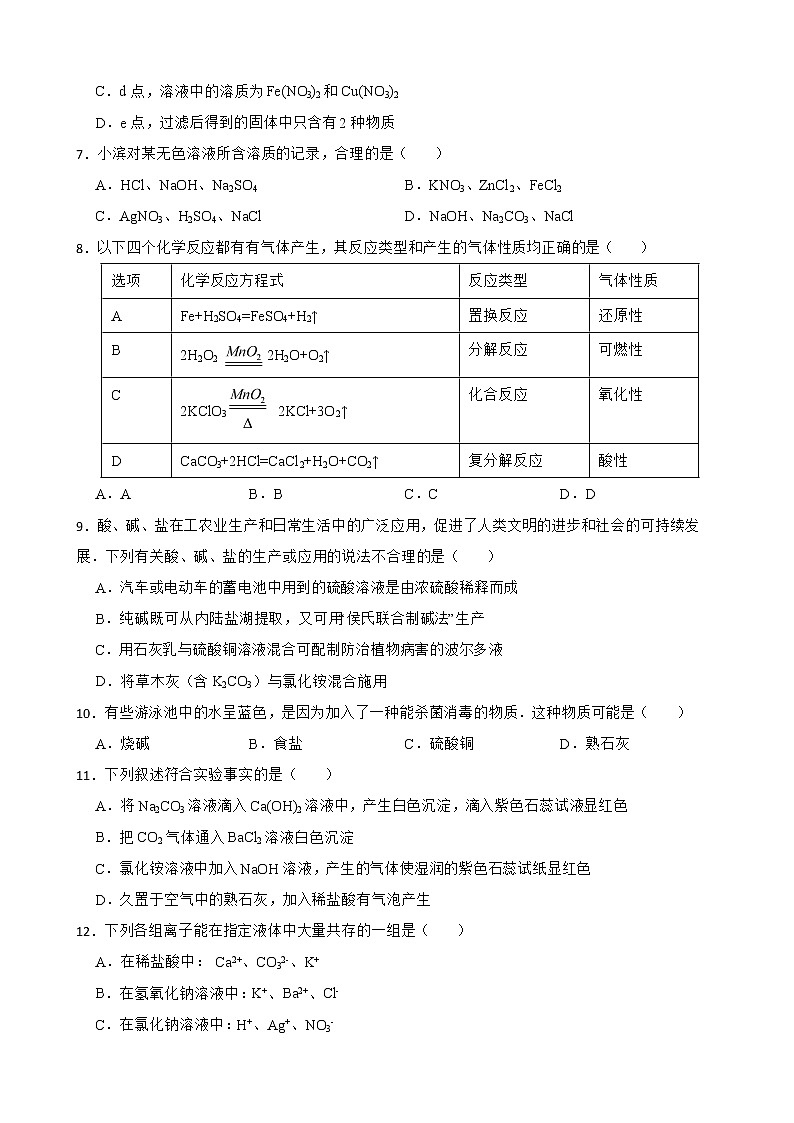 2022届中考科学第一轮专题复习：盐与化肥解析版第2页