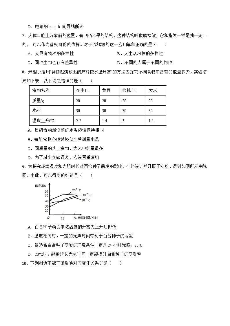台州市中考模拟考试科学试卷解析版第3页