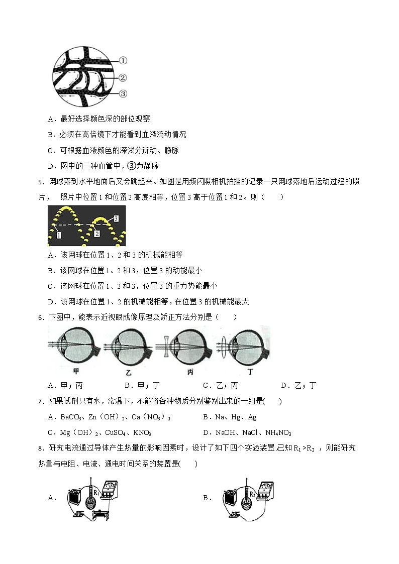 浙江省温州市九年级下学期科学第一次质量检测模拟卷解析版第2页