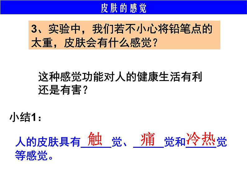 浙教版七年级下册科学 2.1感觉世界 课件07