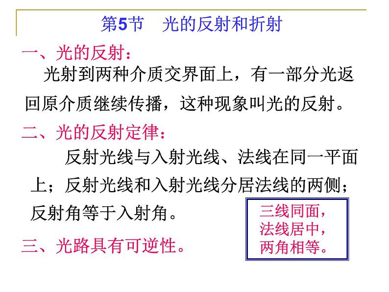 浙教版七年级下册科学 2.5光的反射和折射 课件04