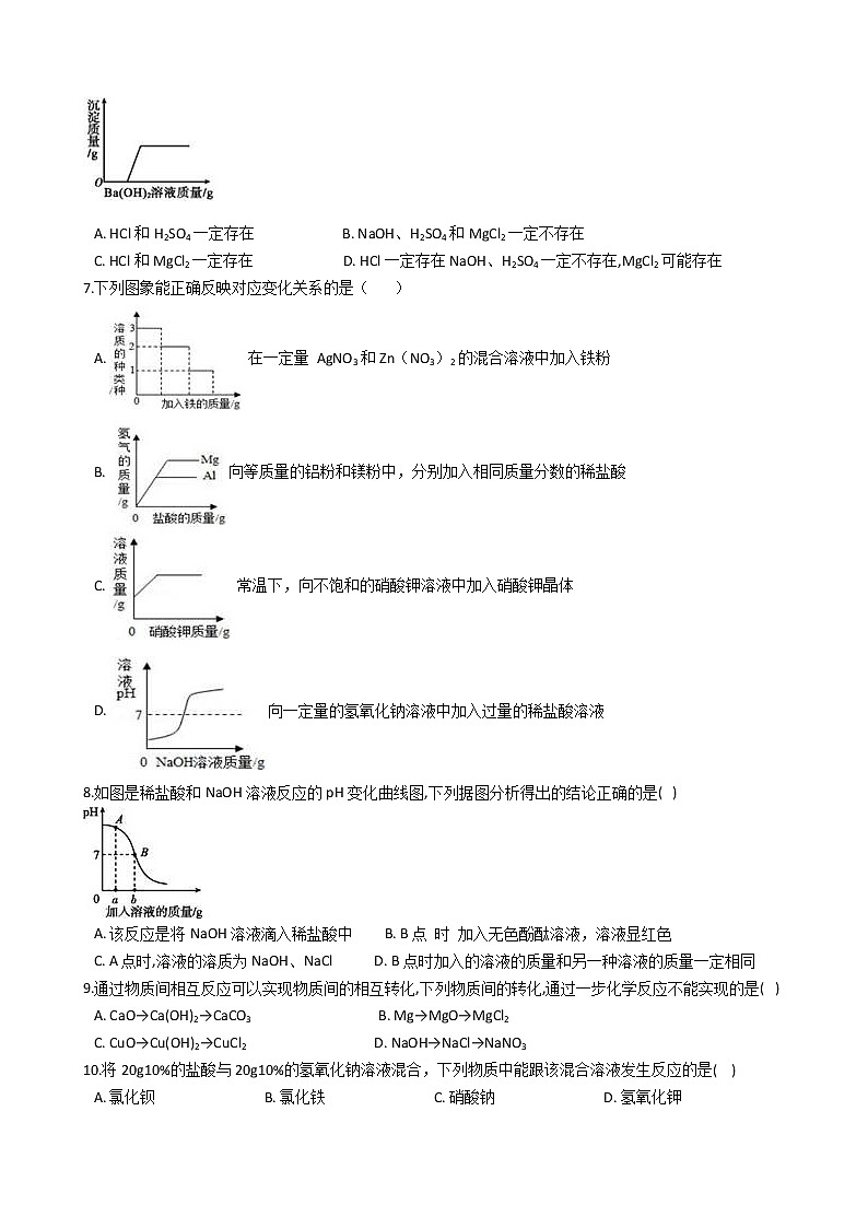 2022年浙江省中考科学专题复习6 酸和碱02