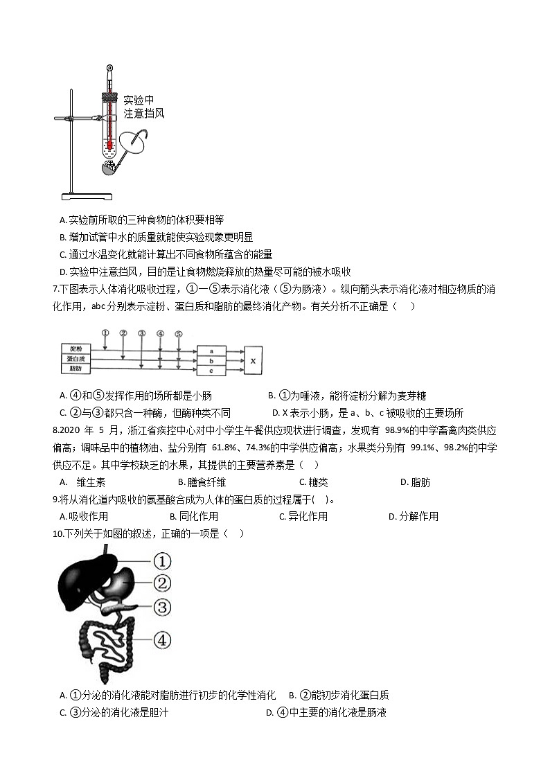 2022年浙江省中考科学专题复习12 消化系统第2页