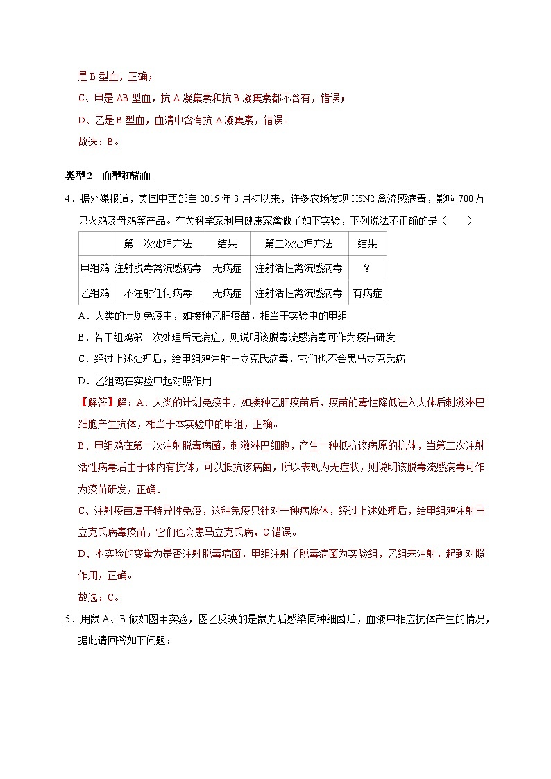 2022届中考科学专题练：人体健康03