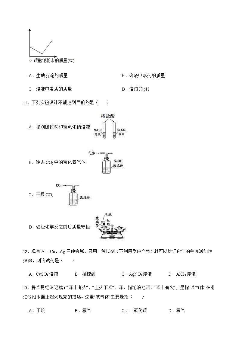 浙江省温州市洞头区九年级上学期科学学业水平期中检测试卷及答案第3页