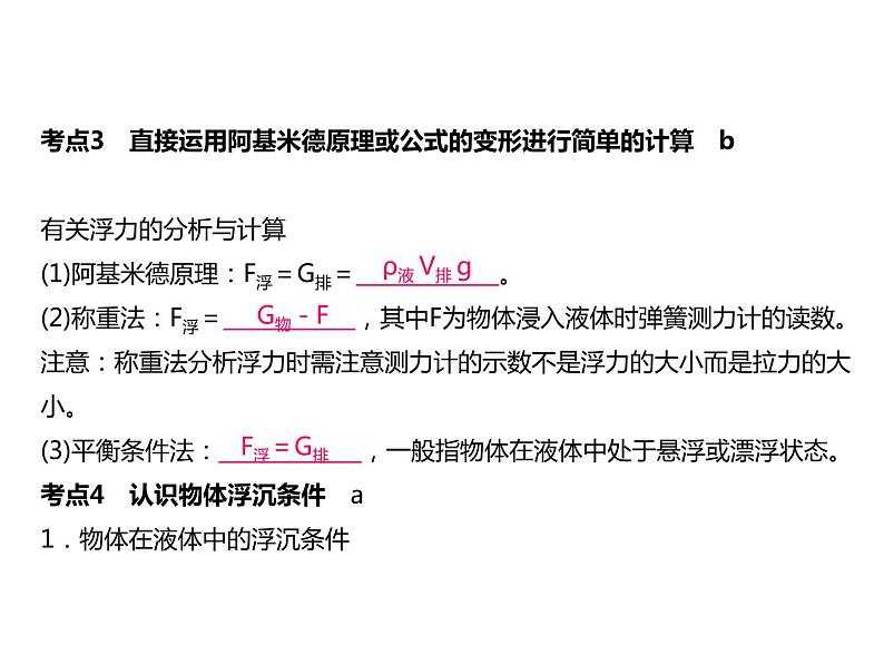 浙教版初中科学 第17课时《浮力》中考冲刺复习课件05