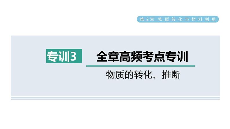 浙教版九年级科学上册第2章物质转化与材料利用专项训练三：物质的转化推断习题课件01