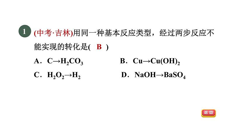 浙教版九年级科学上册第2章物质转化与材料利用专项训练三：物质的转化推断习题课件03