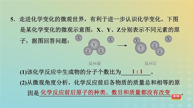 华东师大版九年级科学上册第1章化学反应1化学方程式第1课时质量守恒定律习题课件08