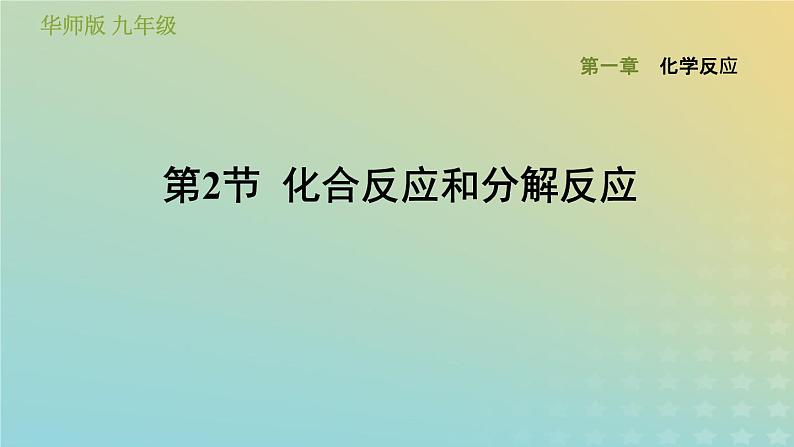 华东师大版九年级科学上册第1章化学反应2化合反应和分解反应习题课件01