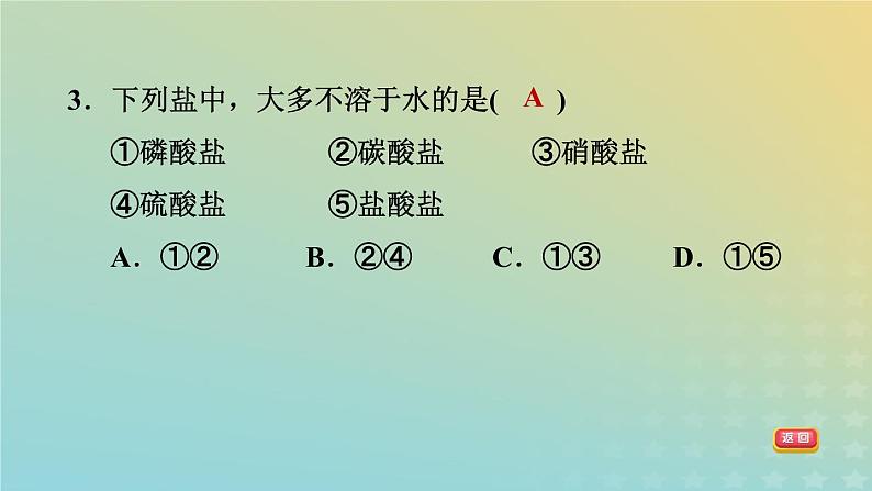 华东师大版九年级科学上册第3章金属与盐3常见的盐第1课时各种各样的盐习题课件05