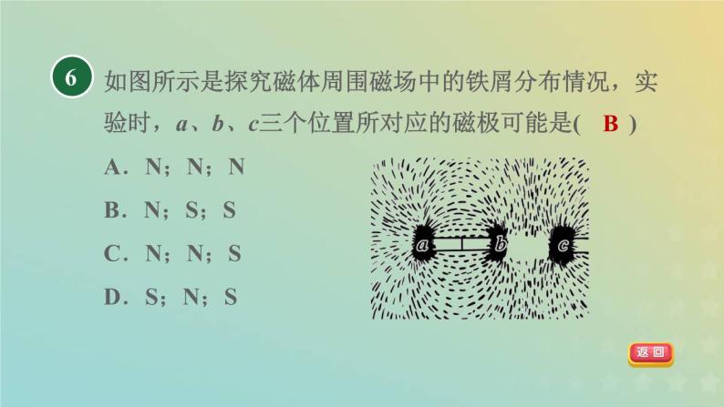 浙教版八年级科学下册第1章电与磁第1节指南针为什么能指方向第2课时磁场和磁感线习题课件08