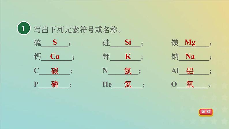 浙教版八年级科学下册第2章微粒的模型与符号第5节表示元素的符号第1课时元素符号习题课件03