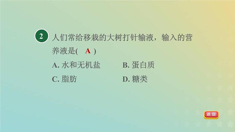 浙教版八年级科学下册第4章植物与土壤第3节植物的根与物质吸收第2课时植物生长需要无机盐习题课件04