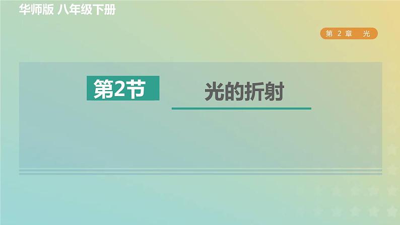 华东师大版八年级科学下册第2章光2光的折射习题课件第1页