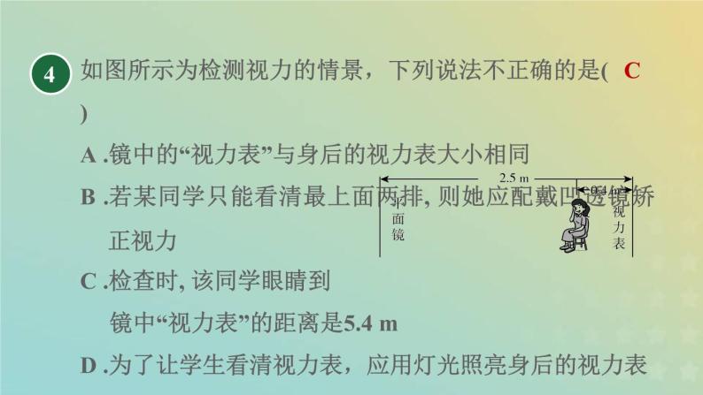 华东师大版八年级科学下册第3章人体的感觉1眼与视觉习题课件07