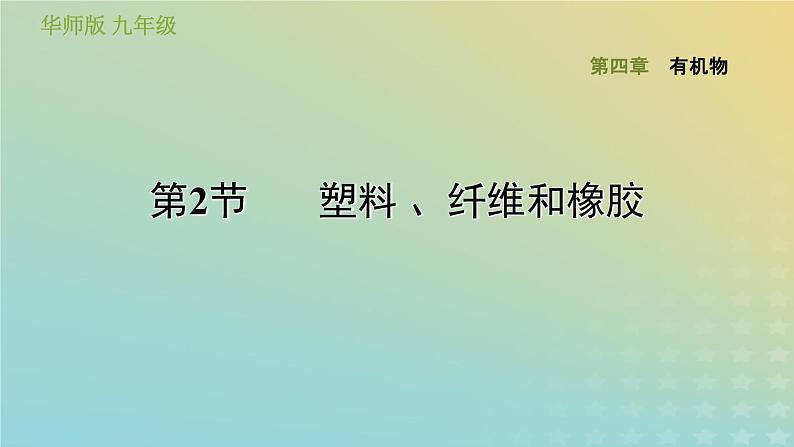 华东师大版九年级科学上册第4章有机物2塑料纤维和橡胶习题课件01