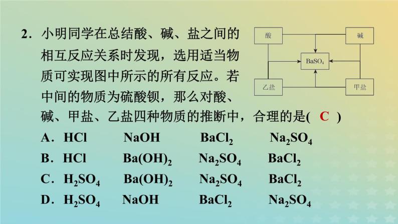 华东师大版九年级科学上册第4章有机物全章高频考点专训专项训练三物质的鉴别鉴定推断习题课件04