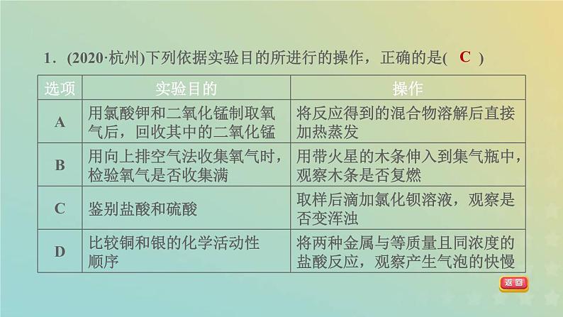 华东师大版九年级科学上册第4章有机物全章高频考点专训专项训练六实验设计与评价习题课件03