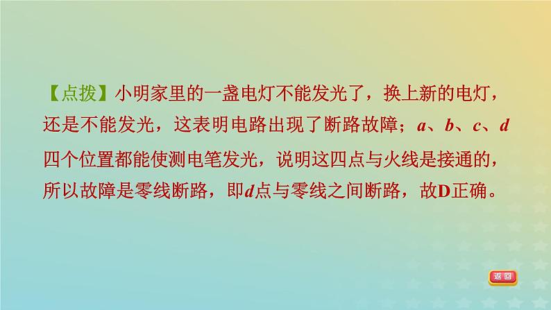 华东师大版九年级科学上册第6章电能专项训练二电路故障分析习题课件06