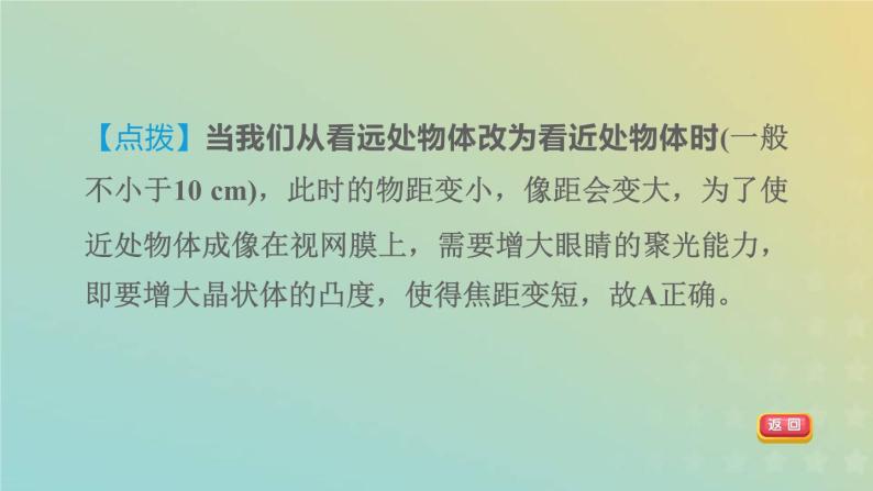 华东师大版八年级科学下册第2章光4眼的成像原理视力的矫正习题课件06