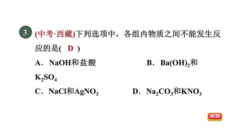 浙教版九年级科学上册第1章物质及其变化专项训练二：盐的性质习题课件05