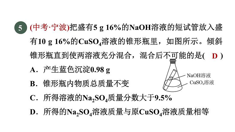 浙教版九年级科学上册第1章物质及其变化专项训练二：盐的性质习题课件07