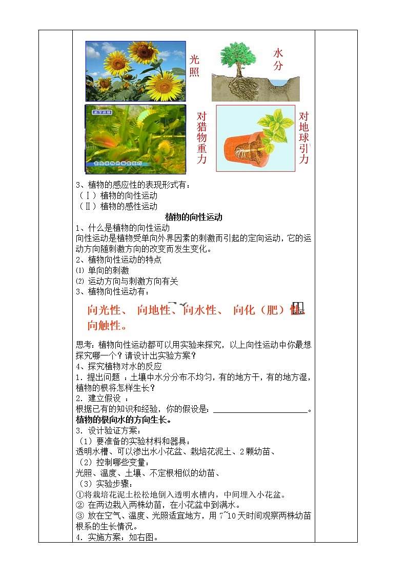 浙教版科学 八年级上册 3.1 植物生命活动的调节（第1课时） 课件+教案+练习02
