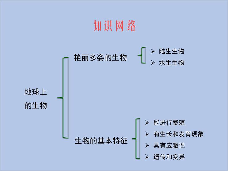 华师大7上个科学第1章 地球上的生物 复习课件02