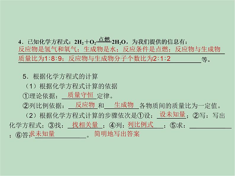 华师大9上科学第1章 化学反应 复习课件04