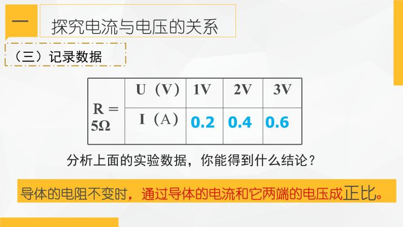 4.6 电流与电压、电阻的关系① 课件—浙教版八年级科学上册07