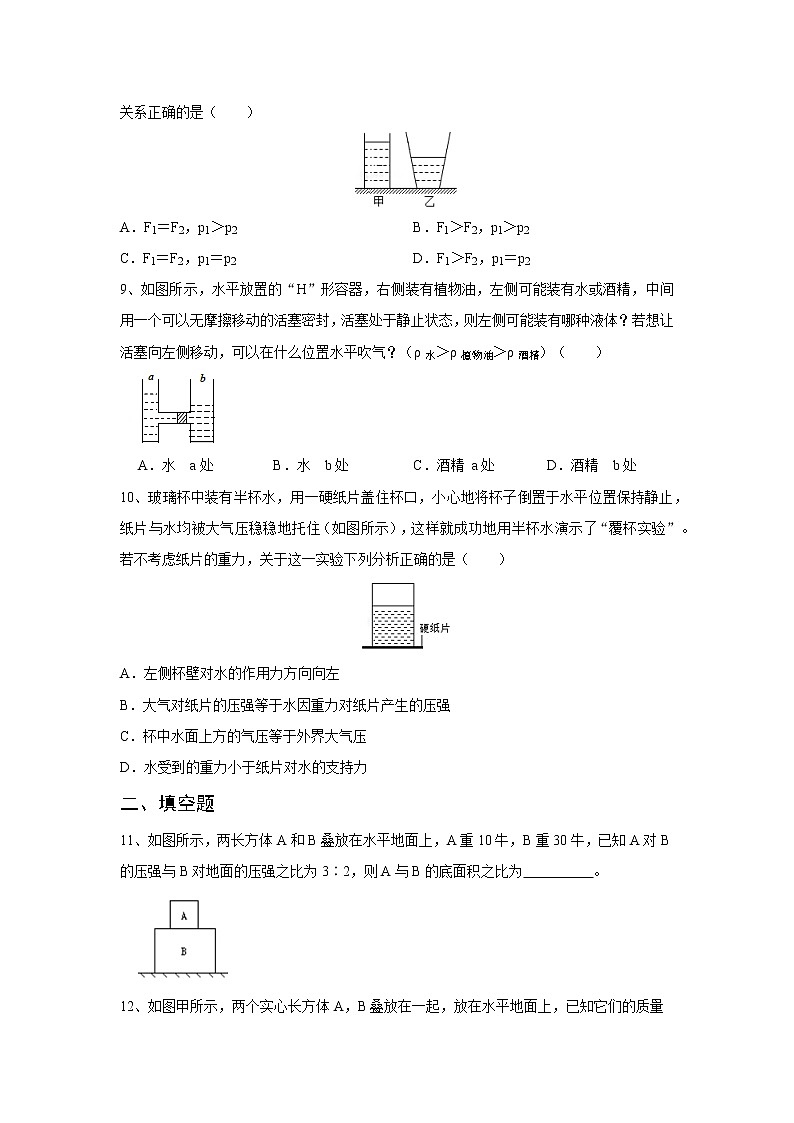 华师大版八年级科学上册 5.2 本章复习与测试 同步训练 (原卷+ 解析卷)03