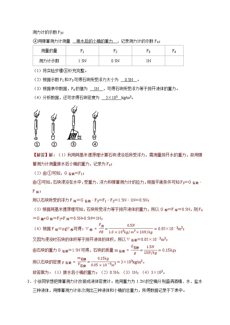 拓展课Ⅰ 利用浮力测密度- 2022-2023学年八年级上册科学同步精品讲义（浙教版）03