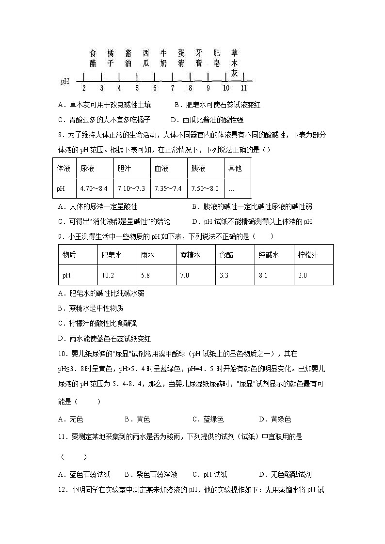 1.2物质的酸碱性（练习）-2022-2023学年九年级上册科学讲练课堂（浙教版）03