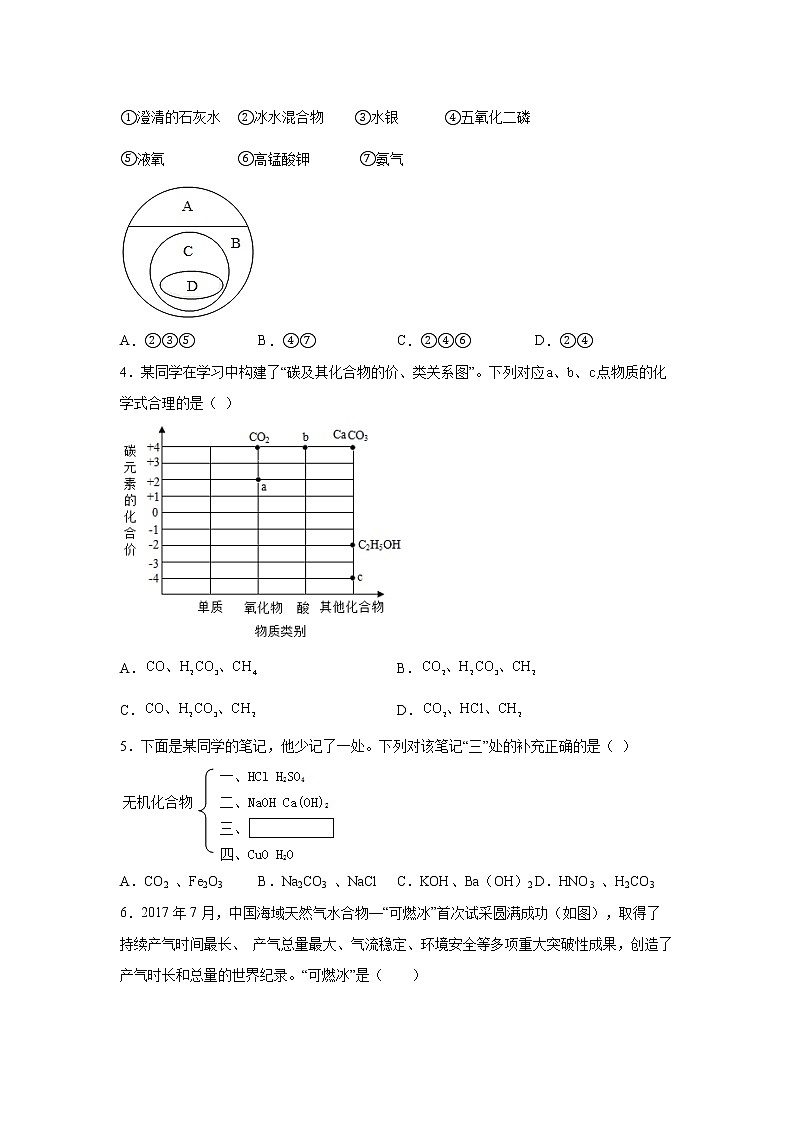 2.4物质的分类（练习）-2022-2023学年九年级上册科学讲练课堂（浙教版）02