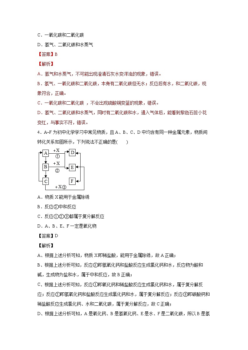 2.5物质的转化（练习）-2022-2023学年九年级上册科学讲练课堂（浙教版）03