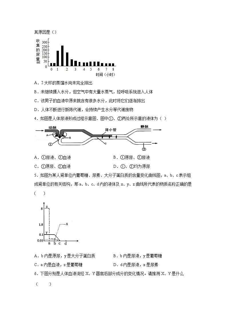 4.5体内物质的动态平衡（练习）-2022-2023学年九年级上册科学讲练课堂（浙教版）02