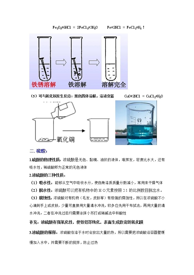 1.3常见的酸（讲义）-2022-2023学年九年级上册科学讲练课堂（浙教版）02