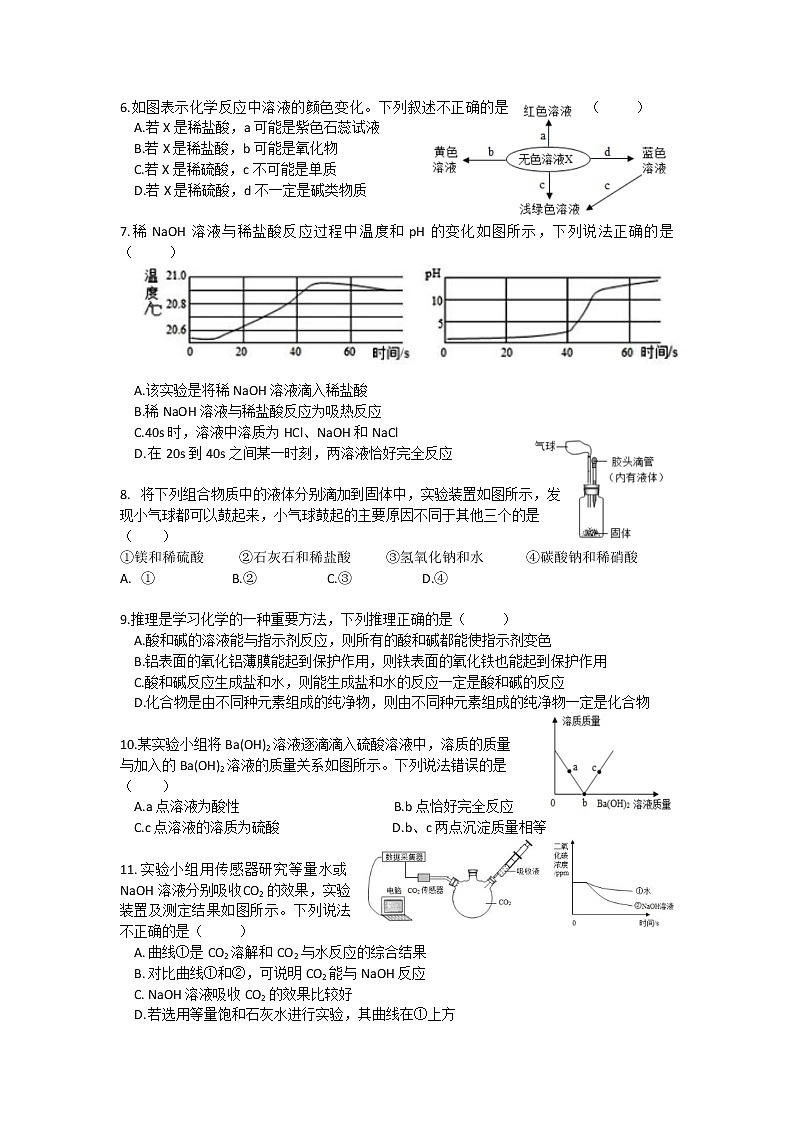 浙江省金华市义乌市绣湖中学教育集团2022-2023学年九年级上学期学情调研科学试题（化学部分）(含答案)第2页