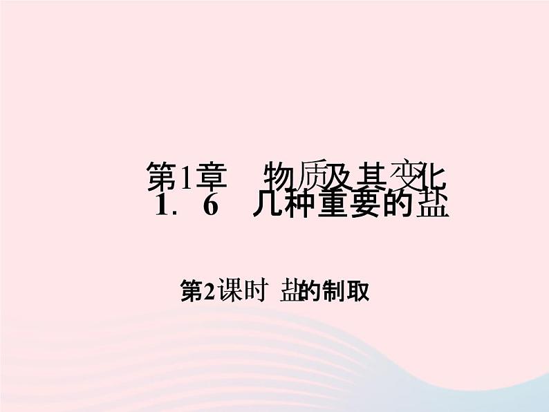 2022—2023学年新版浙教版九年级科学上册第1章物质及其变化1.6几种重要的盐（课件+提优手册）01