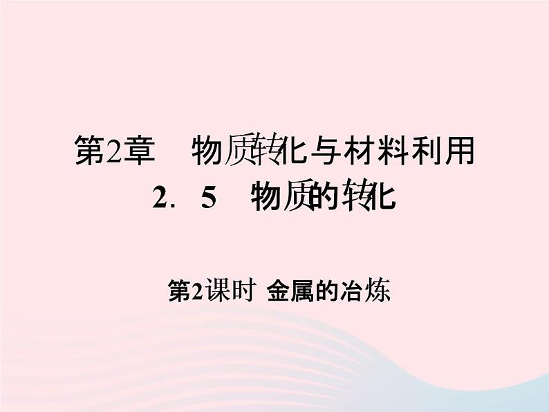 2022九年级科学上册第2章物质转化与材料利用2.5物质的转化第2课时作业课件新版浙教版第1页