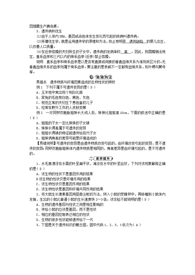2021—2022学年新版浙教版九年级科学下册第1章演化的自然1.5遗传与进化（课件+提优手册）02