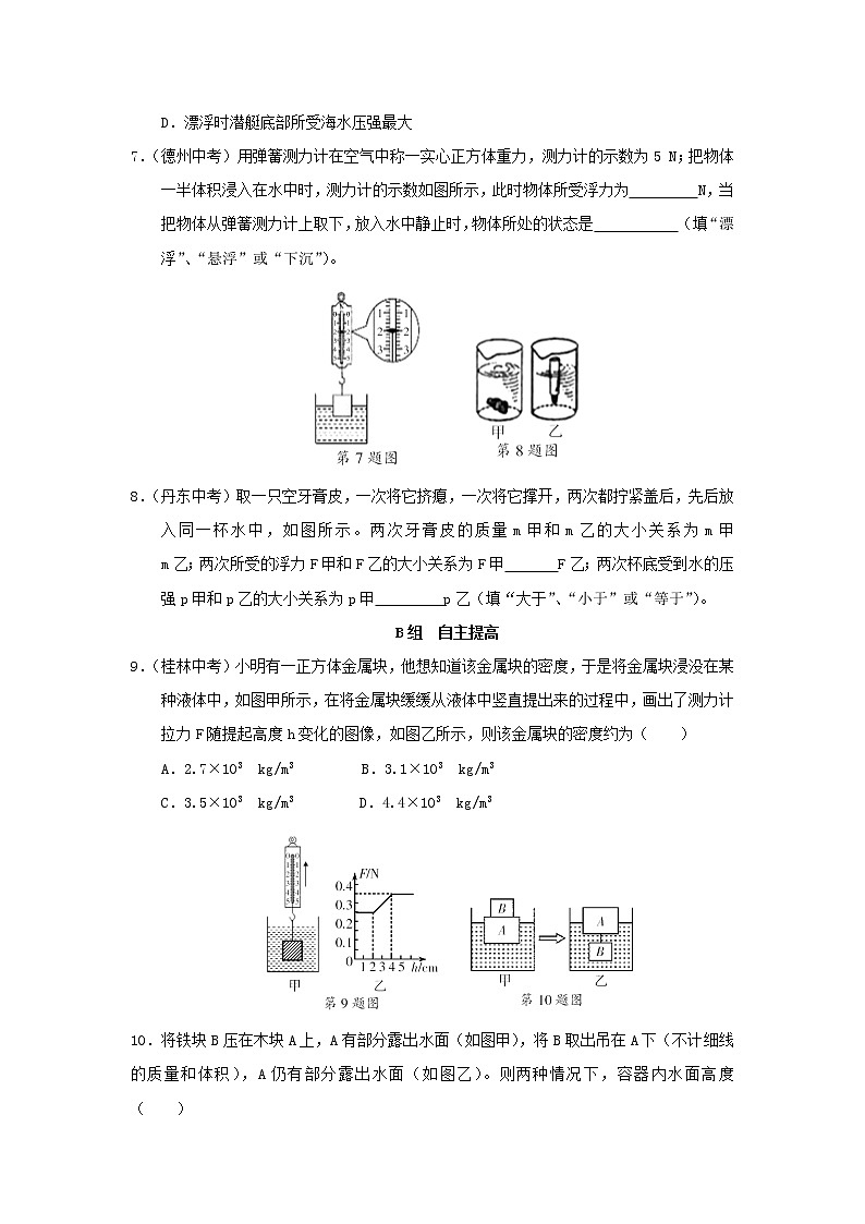 浙教版科学8年级上册 第1章 第3节  水的浮力 PPT课件+教案+习题03
