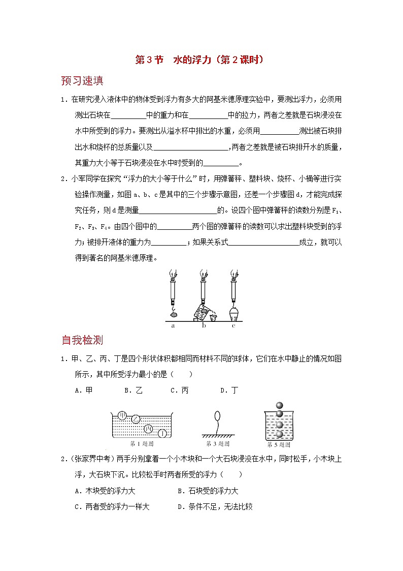 浙教版科学8年级上册 第1章 第3节  水的浮力 PPT课件+教案+习题01