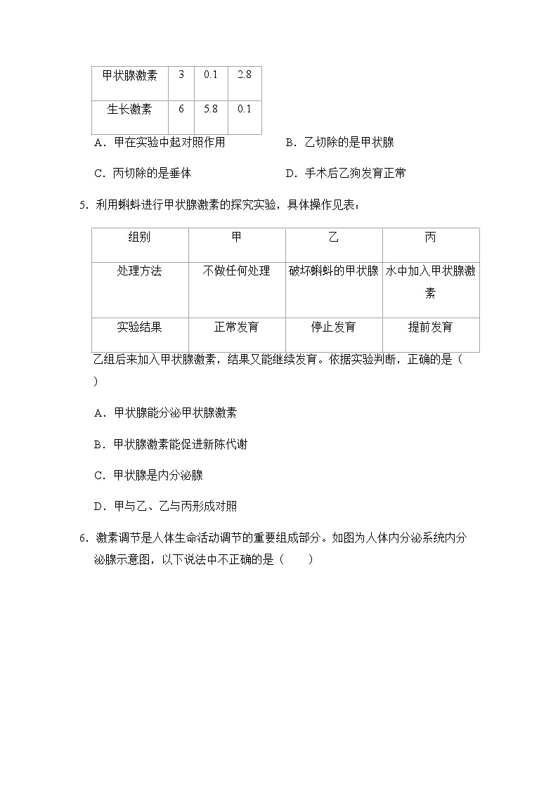 浙教版科学8年级上册 第3章 第2节  人体的激素调节 PPT课件+教案+习题02